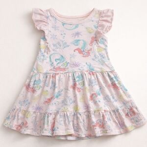 Disney Princess Ariel Pink Flutter Sleeve Twirl Skater Dress Mermaidcore 5T